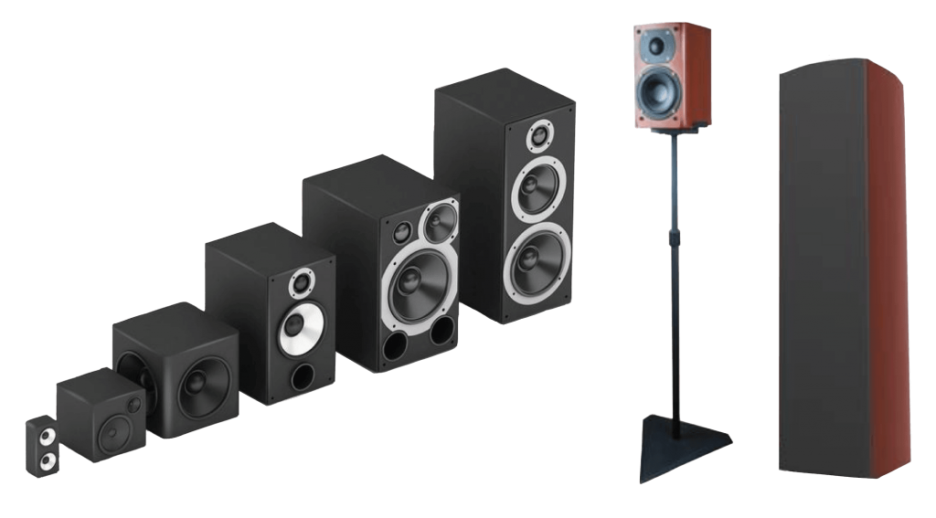 Different speakers even 2 small desktop speakers can be used to upgrade to high-res surround sound with the TigerFox Immerse 360.