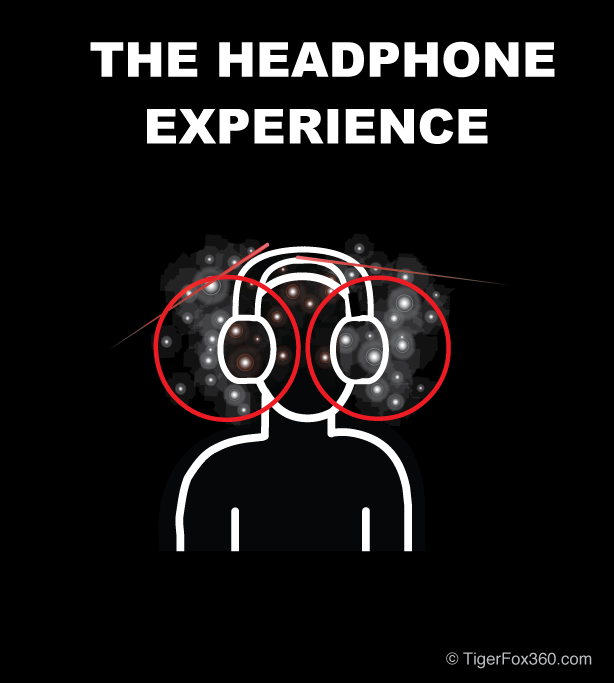 Headphones limit sounds to be physically positioned only around one's ears. Not immersively around one's entire body like real life. 